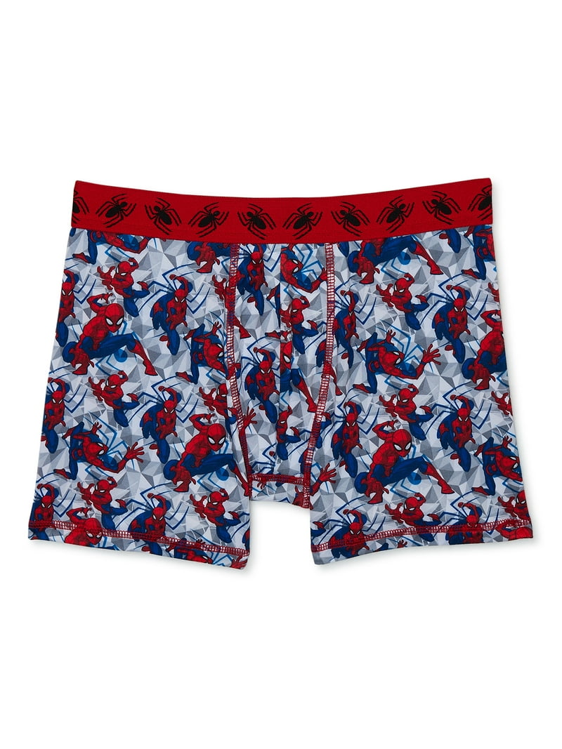 Marvel Boys Spider-Man Boxer Briefs Underwear, 4 Pack, Sizes XS-XL