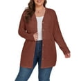 thumbnail image 3 of Cueply Women's Plus Size Cardigan Long Sleeve Lightweight Sheer Open Front Knited Cardigan 1X-4X, 3 of 6