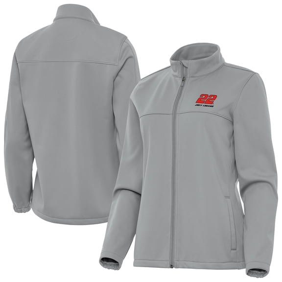 Women's Antigua Gray Joey Logano Links 2 Full-Zip Golf Jacket