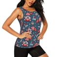 thumbnail image 2 of Qekee Gnome Love USA print Womens Workout Tank Tops Scoop Neck Loose Sleeveless Tops Athletic Gym Shirts, 2 of 9
