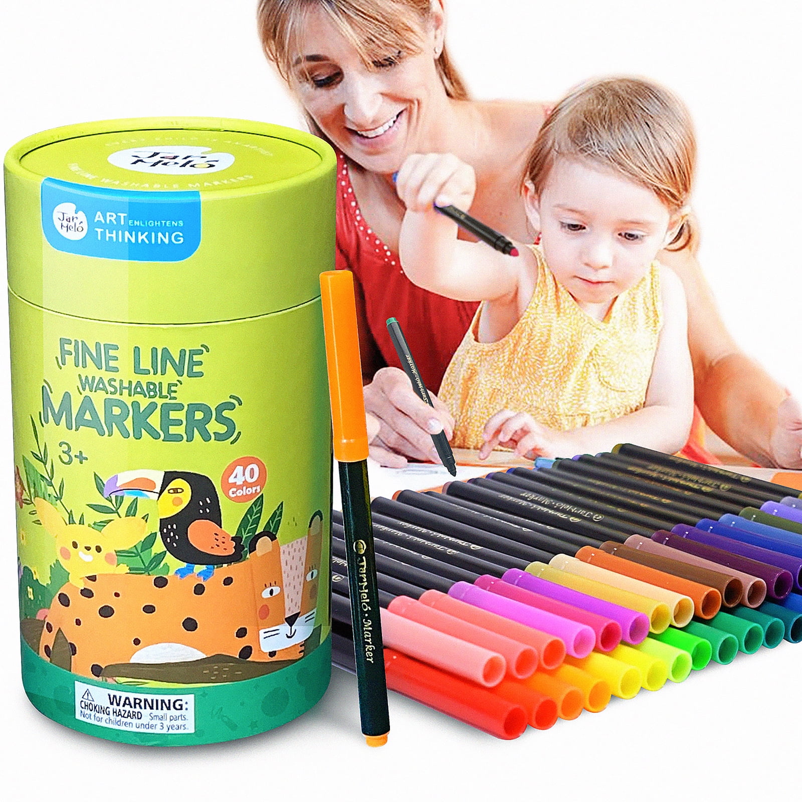 Jar Melo Washable Markers for Kids; 24 Count, Non-Toxic, Toddler