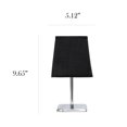 thumbnail image 4 of Simple Designs Mini lampe de table chromée avec abat-jour carré en tissu Empire, 4 of 9