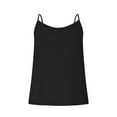 thumbnail image 5 of Women's Scoop Neck Spaghetti Strap Camisole Tops Buttons Decor Sleeveless Loose Summer Casual Cami Blouses (XS, Black), 5 of 6