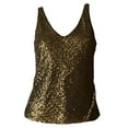 thumbnail image 3 of Ralph Lauren Women's Metallic Gold V-Neck Top, 3 of 4