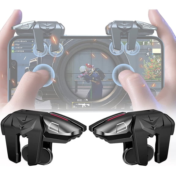 6 Trigger Mobile Game Controller for PUBG,Call of Duty,Fortnite,iPhone & Android,Black