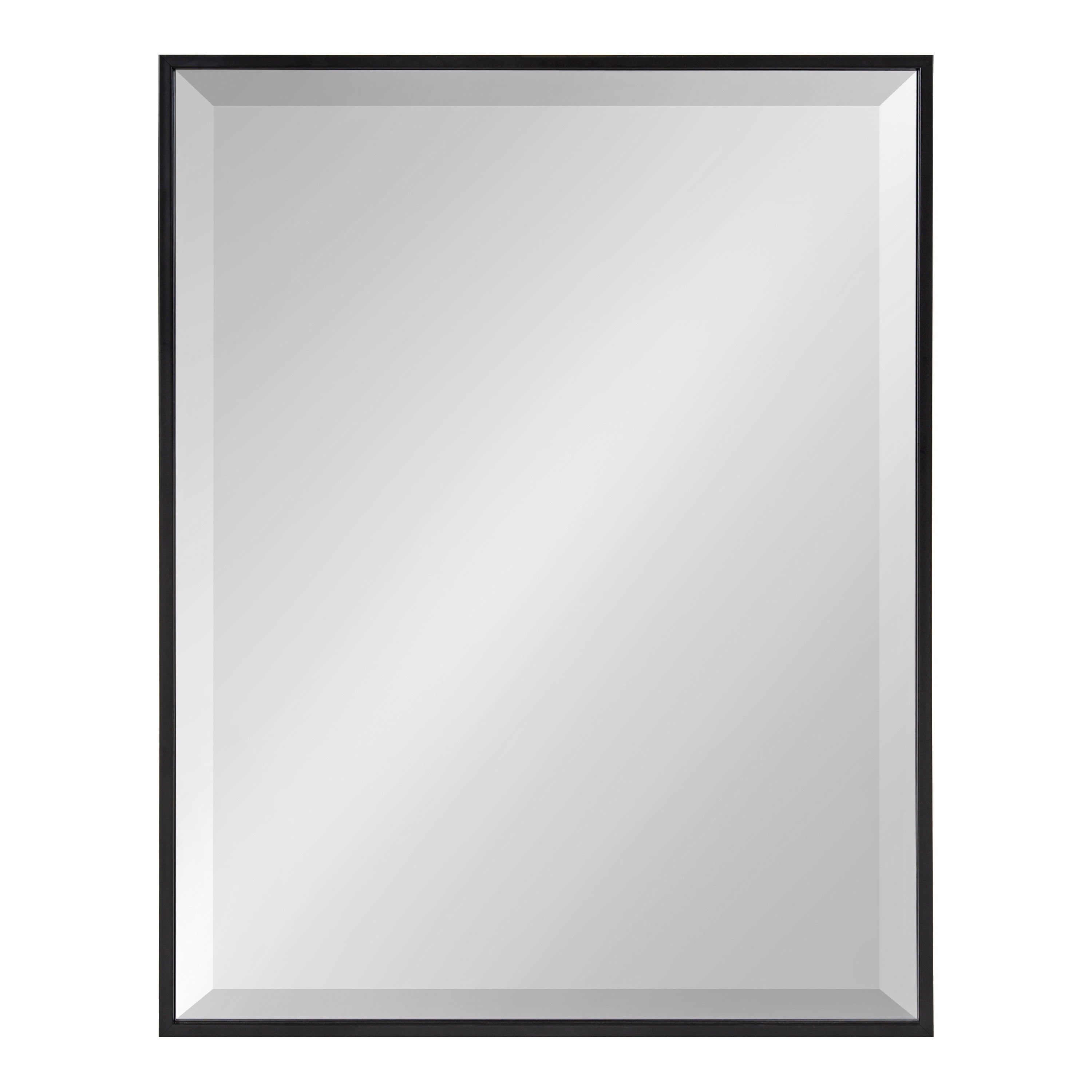 Kate And Laurel Rhodes Modern Decorative Rectangle Wall Mirror, 18.75" x 24.75", Black, Contemporary Wall Decor