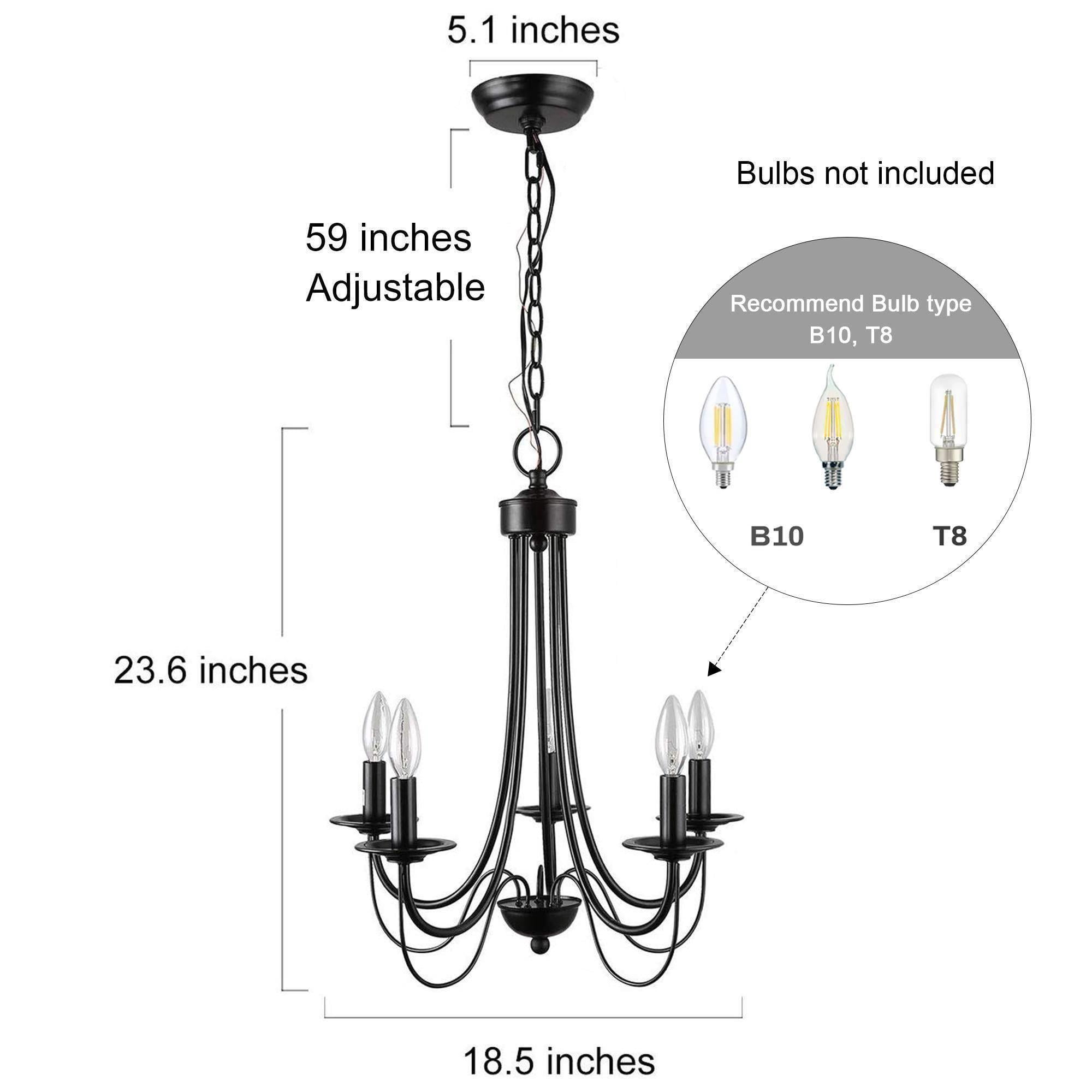 LNC Mocha 5-Light Black Modern/Contemporary Chandelier LNC Mocha 5-Light Black Modern/Contemporary Chandelier
