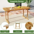 thumbnail image 4 of Gymax Set Of 6 Outdoor Acacia Wood Dining Set Rectangle Dining Table w/ 4 Chairs & Bench, 4 of 7