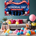 thumbnail image 6 of Patriotic Design Memorial Day Banner Red White Blue Balloons Stars for Military Ceremonies Honor Celebrations, 6 of 8