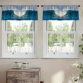 thumbnail image 2 of LALILO Kitchen Curtain Valance Wave Heart Wave Sea Ocean Surf Rod Pocket Window Curtain 52"x 18" Set of 2, 2 of 5