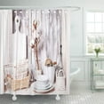 thumbnail image 1 of SUTTOM White Interior Shelves in The Rack at Shabby Chic Shower Curtain 60x72 inch, 1 of 1