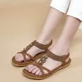 thumbnail image 5 of Womens Summer Flats Sandals Casual Beach Shoes Dress Ankle Elastic sandals, 5 of 6