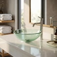 thumbnail image 2 of Renovators Supply 11 5/8" Tempered Glass Round Bathroom Vessel Sink with Drain Clear Mini Bowl Sink, 2 of 15
