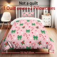 thumbnail image 3 of Yspwyqan Pink Christmas 3 Piece Comforter Set Twin XL, Soft All Season Candy Cane Bow Bedding Set with 1 Comforter 2 Pillow Shams for Girls Room Holiday Decor, 3 of 7