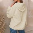 thumbnail image 4 of Quilted Plain Hoodies for Women Fall Winter Long Sleeve Basic Hooded Sweatshirt with Pockets Pullover Tops, 4 of 6