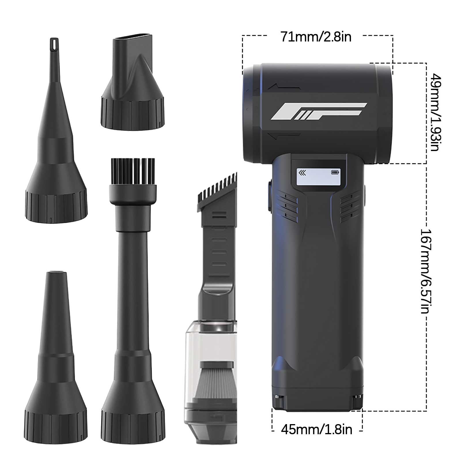 Portable Snow Blower - 110000 RPM Electric Blower with Multiple Nozzles - Powerful Snow and Leaf Blower