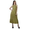thumbnail image 2 of Moomaya Robe Longue Imprimée pour Femmes Fendue devant Sexy Sans Manches en Rayonne Robe de Mariage, 2 of 4