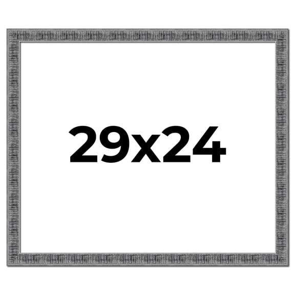 29x24 Frame Silver Black Rustic Sonoma Solid Wood Picture Frame | 1.5 Inch Moulding Width |