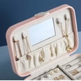 thumbnail image 2 of Jewelry Storage Box for Women, Jewelry Storage Organizer, Njjex Portable Travel Synthetic Leather Jewelry Box Storage Case with Mirror, for Necklace Earring Rings Sparkle Jewelry Holder Case -Pink, 2 of 11