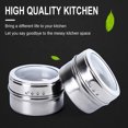 thumbnail image 7 of 1PC Magnetic Spice Jars with Stainless Steel Base - Kitchen Spice Rack, Seasoning Containers, 201 Stainless Steel Body & PET Lid, for Refrigerator/Oven, Airtight Condiment Storage, A, 7 of 7