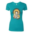 thumbnail image 2 of Wild Bobby, Betty Boop Good Vibes Only Betty Boop Womens Slim Fit Junior Tee, Tahiti Blue, XX-Large, 2 of 5