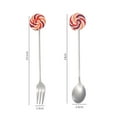 thumbnail image 3 of Coofit Cuillère à Dessert en Acier Inoxydable Cuillère de Service Décorative avec Fourchette, 3 of 10