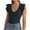 Navy, variant on GERsome Women's Tank Tops Deep V Neck Slim-Fit Ruffled Sleeve T-Shirt Solid Color Stretchy Bodycon Basic Tee Tops S-2XL