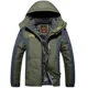 thumbnail image 4 of Chaqueta de invierno para hombre, prendas de vestir impermeables de lana gruesa, chaquetas de descarga, cortavientos para hombre, Parka verde militar, impermeable, abrigos de talla grande 9XL, 4 of 5