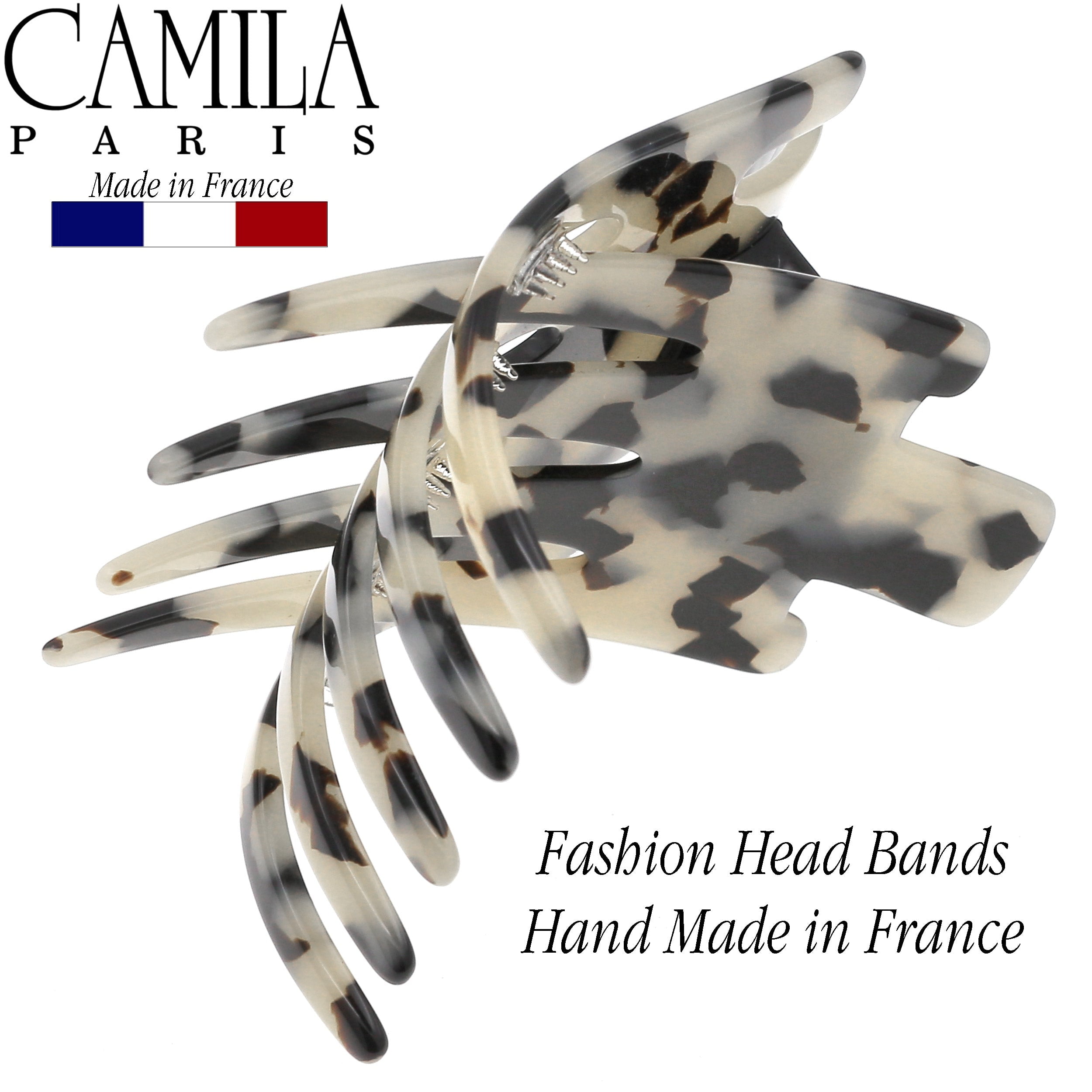 Camila Paris CP3473 French Hair Clip for Women, Hand-Made Hair Side Clips, 3 inch Girls Hair Claw Clips Jaw Fashion Durable Styling Hair Accessories for Women, Strong Hold No Slip Grip, Made in France