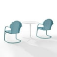 thumbnail image 6 of Crosley Furniture Tulip 3 Piece Metal Outdoor Bistro Set in Light Blue, 6 of 16