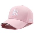 thumbnail image 4 of XIAOCHA Letter R Embroidered Baseball Cap for Men Breathable Outdoor Urban Sun Guard Dad Hat ,Pink, 4 of 4