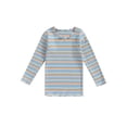 thumbnail image 1 of Toddler Baby Girl Shirt Casual Stripe Print Lettuce Trim Long Sleeve Tops Cute Pullovers, 1 of 7