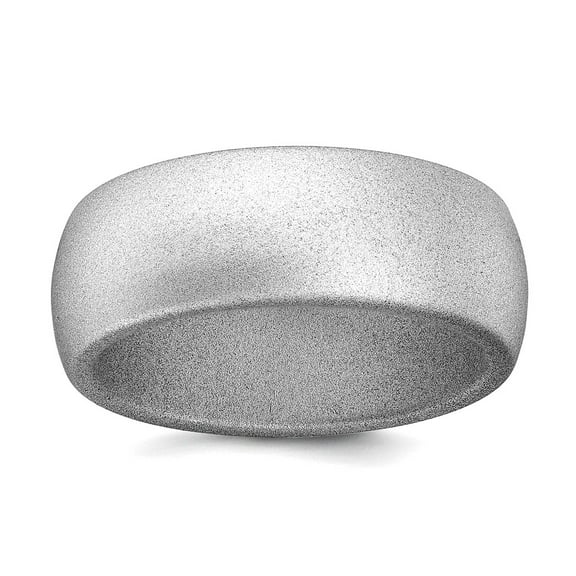 Silicone Silver Metallic 8.7mm Domed Band Size 11 Ring for Women and Men - 1.5 Grams