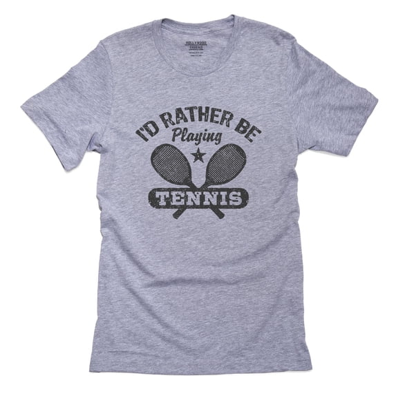 I'd Rather Be Playing Tennis Classic Graphic Design Men's Grey T-Shirt