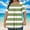 Green, variant on Women Tops Square Neck Short Sleeve Casual Striped Shirts Loose Plus Size Pullover Pleated Women Shirts