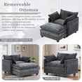 thumbnail image 2 of Gexpusm 40'' Oversized Chair with Ottoman,Wide Modern Accent Chair & Single Sofa Lounge for Living Room, Chenille Oversized Armchair with 3 Pillows,Gray, 2 of 7