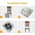 thumbnail image 6 of Stretch Chair Seat Covers Set of 4, Removable Washable Dining Chair Covers Anti-Dust Dining Room Chair Protector Cover Seat Cushion Slipcovers (4, Flower-Cyan), 6 of 6