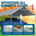 thumbnail image 4 of Quictent 10x20 ft Heavy Duty Carport Canopy Galvanized Car Tent Outdoor Garage Boat Shelter with Reinforced Structure, No Sidewall - Grey, 4 of 7