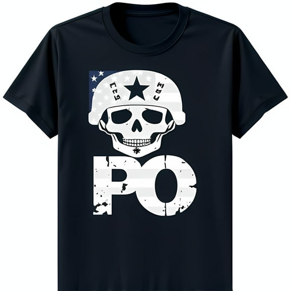 Men s Blue T-Shirt with White Graphic