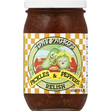 Tony Packo's Pickles And Peppers Relish, 16 fl oz (Pack of