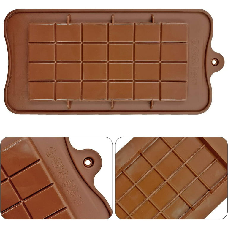 2 Pcs Break Apart Chocolate Molds Silicone Deep Candy Bar Molds
