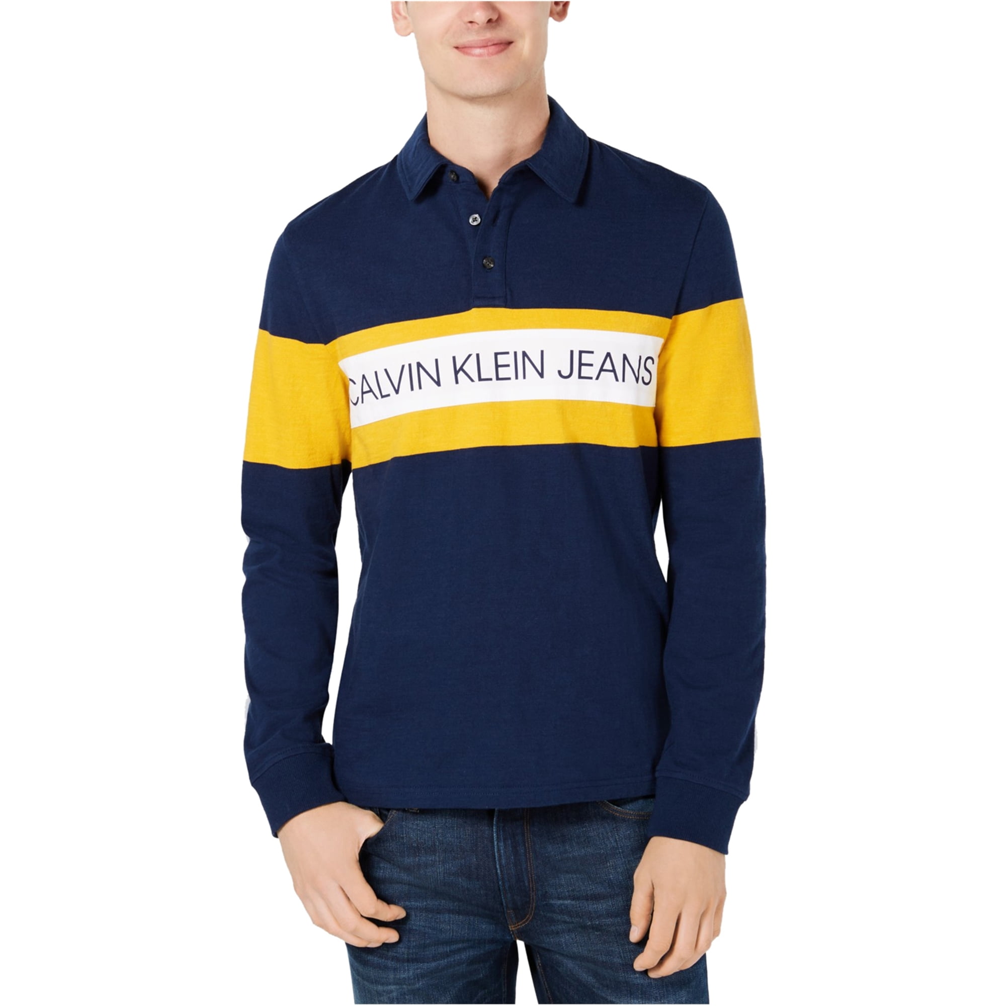 Calvin Klein Mens Colorblocked Logo 