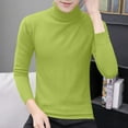 thumbnail image 2 of TFEOQRY Men's Pullover Turtleneck Sweater Knitted Casual Base Sweater Fall Winter Warm Solid Tops Green, 2 of 9
