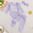 thumbnail image 2 of CAUYDY 3M 6M 9M 1T 2T Infant Girl Bodysuit Set Baby Girls Long Sleeved Romper Preemie Fall Winter Clothes Toddler Suits Sizes 12-18 Months,Purple, 2 of 7