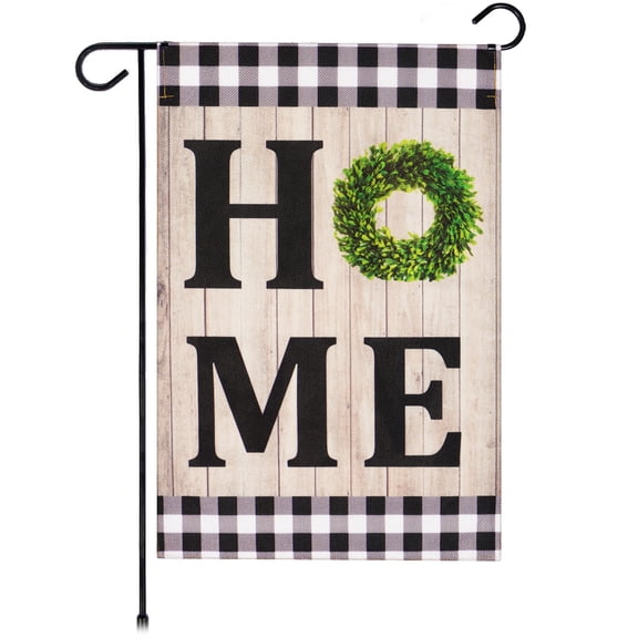 G128 Garden Flag Home Sweet Home Wreath 12"x18" Burlap Polyester
