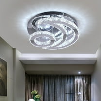 Modern Crystal Moon Shaped Ceiling Light Fixture LED Chandelier Bedroom Lamp 43W