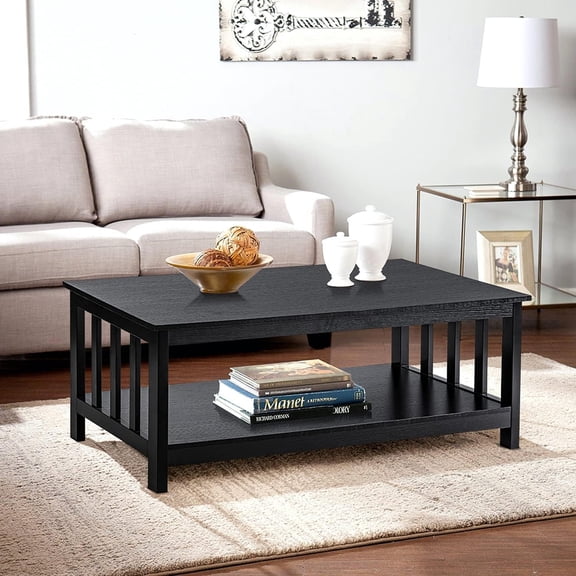 Farmhouse Coffee Table   Living Room Table with Shelf