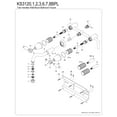 thumbnail image 3 of Kingston Brass KS3127BPL Bel-Air Double-Handle 3-Hole Wall Mount Bathroom Faucet in Brushed Brass, 3 of 5