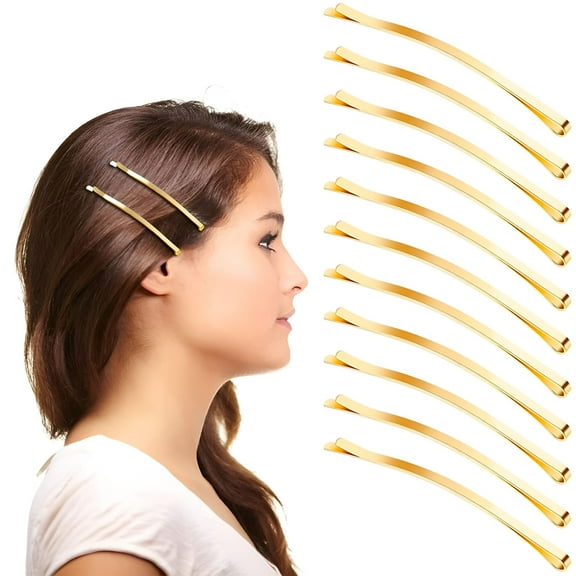 VANIDO 60Pcs 3.35 Inch Gold Jumbo Bobby Pins Gold Hair Pins Large Bobby Pins for Long Thick Hair Women Girls