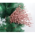 thumbnail image 6 of 30 Pack Artificial Glitter Berry Stem Ornaments 15.7in Decorative Christmas Picks Glittery Bead Sticks Branches for Christmas Tree Decor DIY Wreath Crafts Home Decor (Rose Gold), 6 of 8